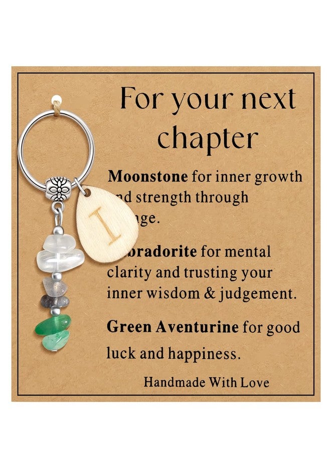 nylry Initial Letter Crystal Keychain Gifts For Your Next Chapter Healing Crystal Bag Charm for New Beginnings Gifts for Women Initial Purse Charms for Handbags Accessories-I - Image 1